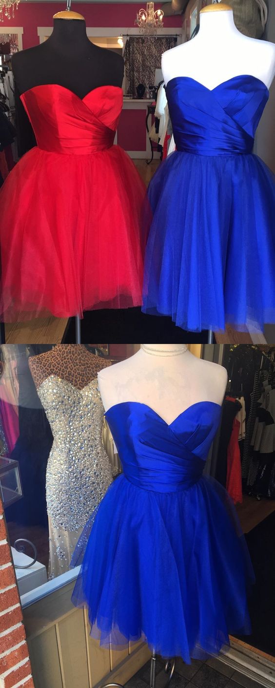 Short Damaris Royal Blue Homecoming Dresses Red Short Party Dress CD4304