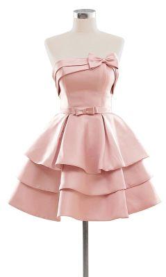 Pink Myla Homecoming Dresses With Bowknot CD4551