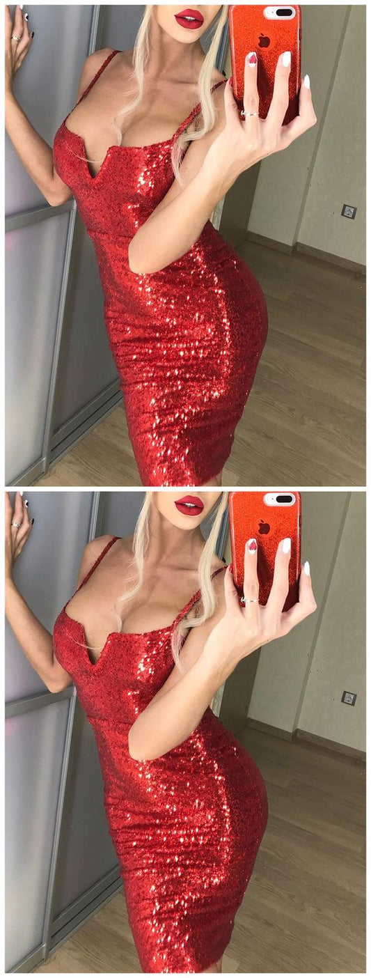 Shiny Sequins Homecoming Dresses Britney Spaghetti Strap CD5558