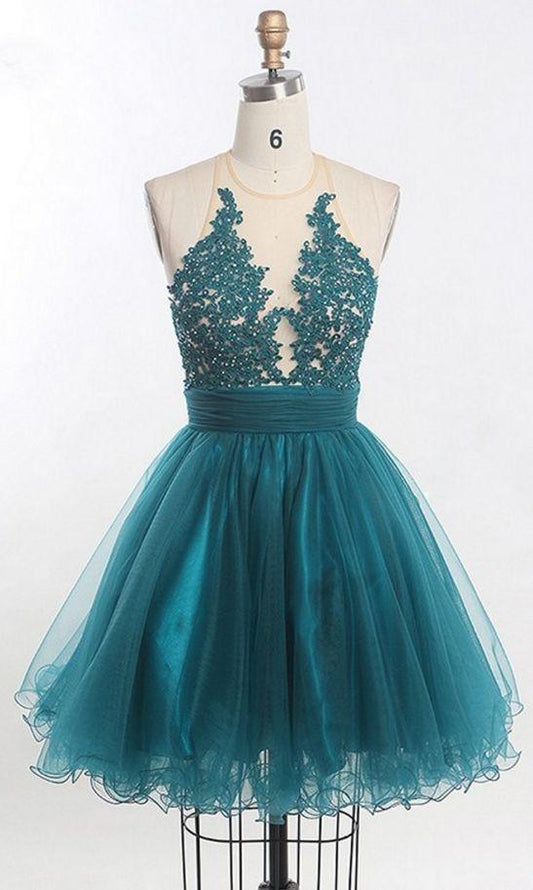 Short Tulle Sleeveless Laura Homecoming Dresses CD5773