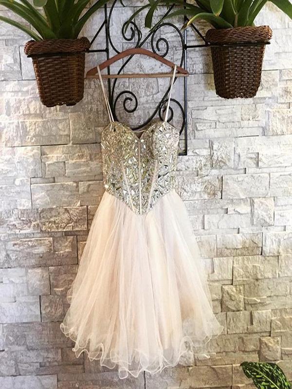 Sexy Homecoming Dresses Cherish Sweetheart With Beading Spaghetti Straps CD586