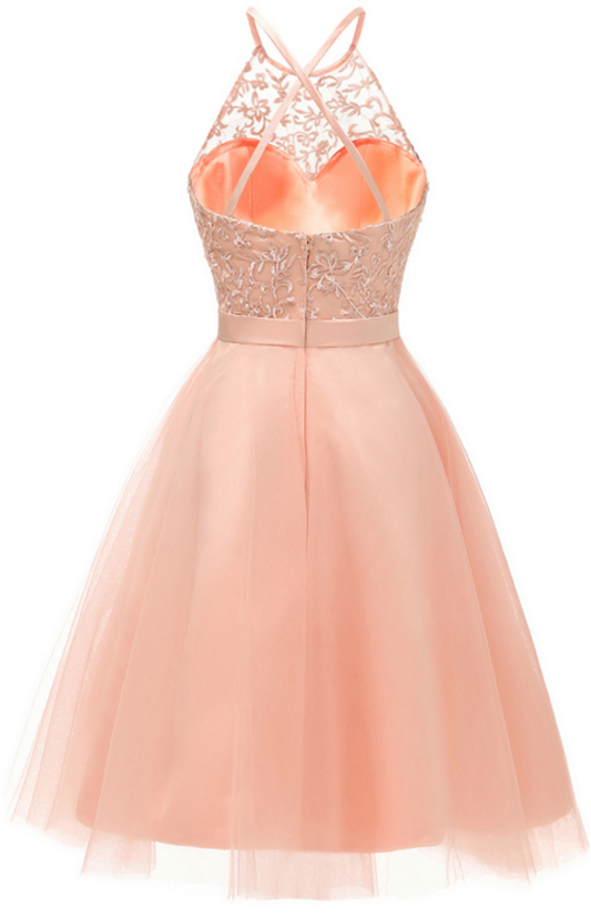 Women Dress Plus Size Eden Homecoming Dresses Lace Cocktail Halter-Neck Short Sexy Short CD5908