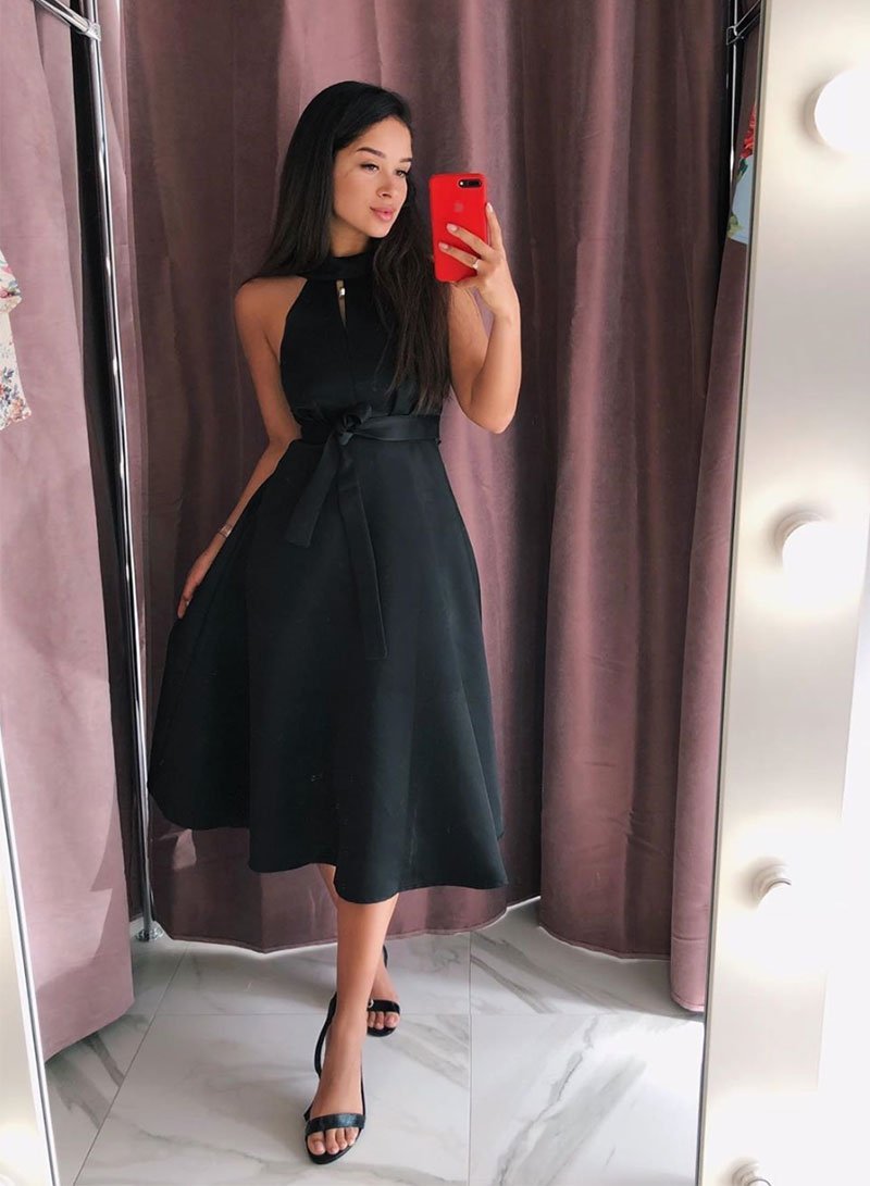 Homecoming Dresses Wendy Satin Cute Round Neck Short CD722