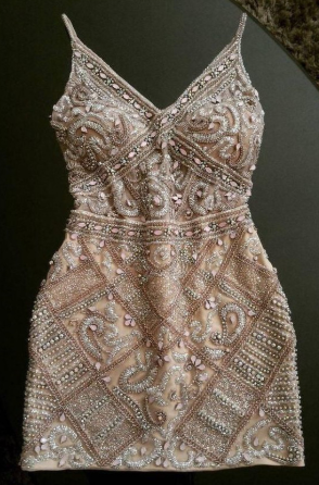 Sheath Spaghetti Lynn Homecoming Dresses Cocktail Straps Beading Short Dress CD828