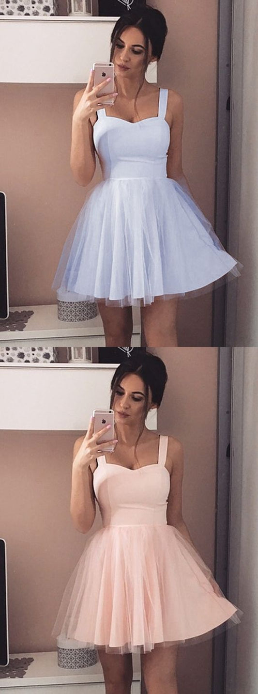 Lavender Straps Short Party Makaila Homecoming Dresses Dresses Simple CD8409