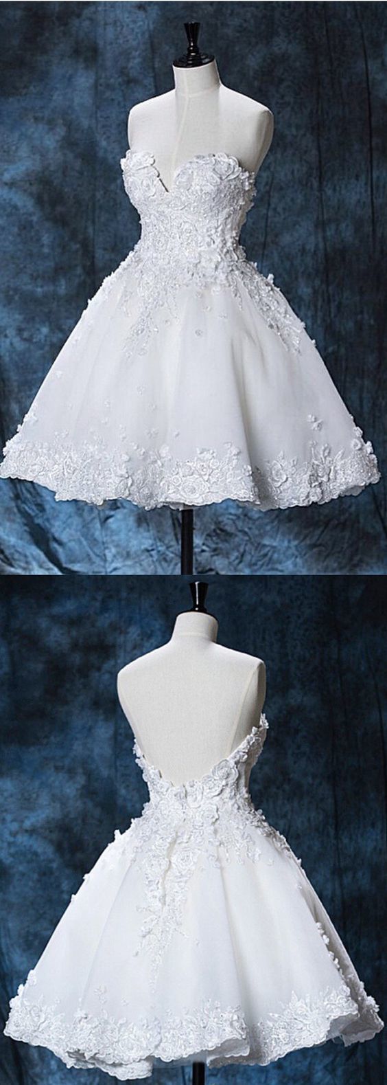 Lace Cara Homecoming Dresses Chic Sweetheart White Short CD879