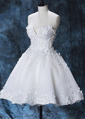 Lace Cara Homecoming Dresses Chic Sweetheart White Short CD879