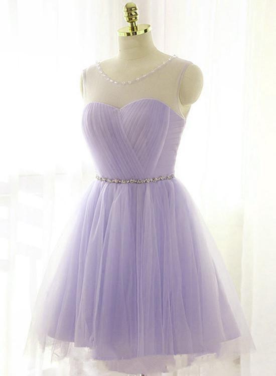 Cute Lavender Ximena Homecoming Dresses With Belt CD9170