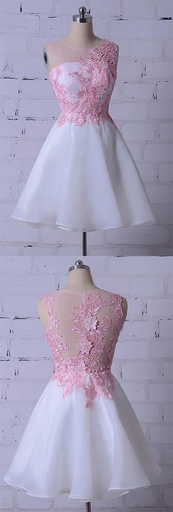 Beautiful Cute Round Neck Cadence Cocktail Homecoming Dresses Lace Sleeveless Appliques Dress CD934