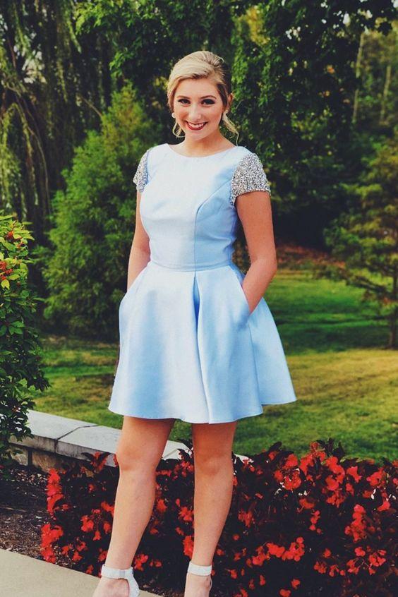 Short Homecoming Dresses Yoselin Blue CD9740