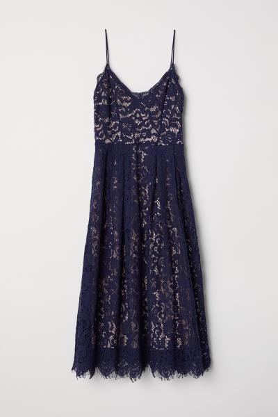 Dark Blue Short Alissa Homecoming Dresses Lace CD9813