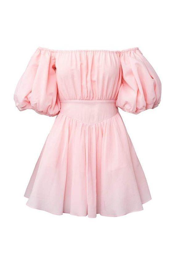 Puff Homecoming Dresses Alexandra Pink Sleeves Short CD9992
