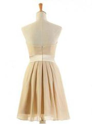 Latest A-line Strapless Knee-Length Chiffon Bridesmaid Dresses RS479