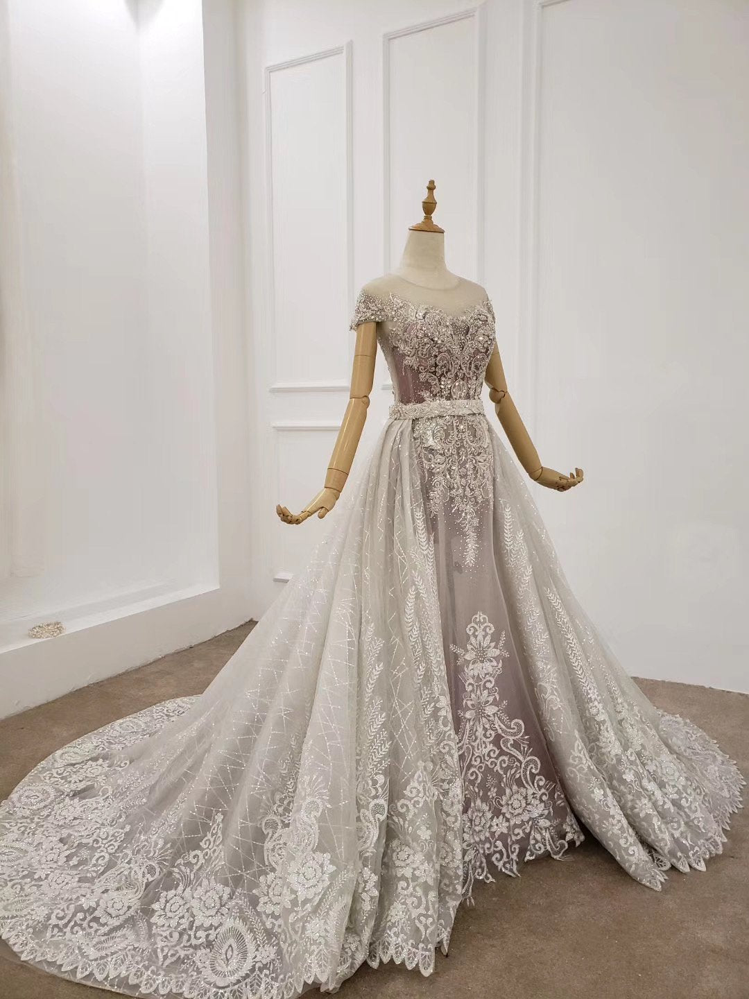 Princess Ball Gown Round Neck Beads Appliques Quinceanera Dresses, Formal SRS20483
