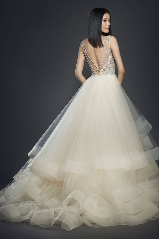 2024 New Arrival Scoop Beaded Bodice A Line Tulle Wedding Dresses