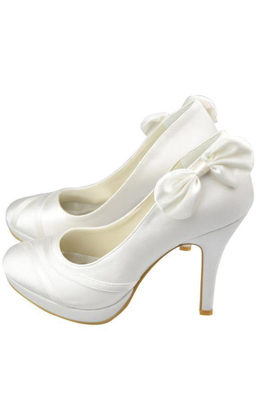 High Heel Ivory Elegant Comfy Simple Wedding SRS12438