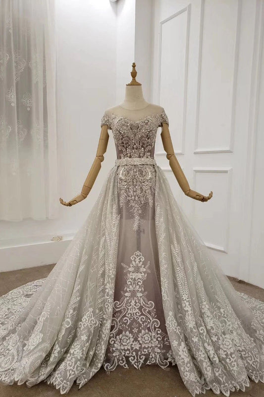 Princess Ball Gown Round Neck Beads Appliques Quinceanera Dresses, Formal SRS20483