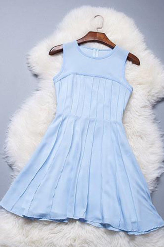 2024 Scoop A Line Cocktail Dresses Chiffon With Ruffles Short/Mini