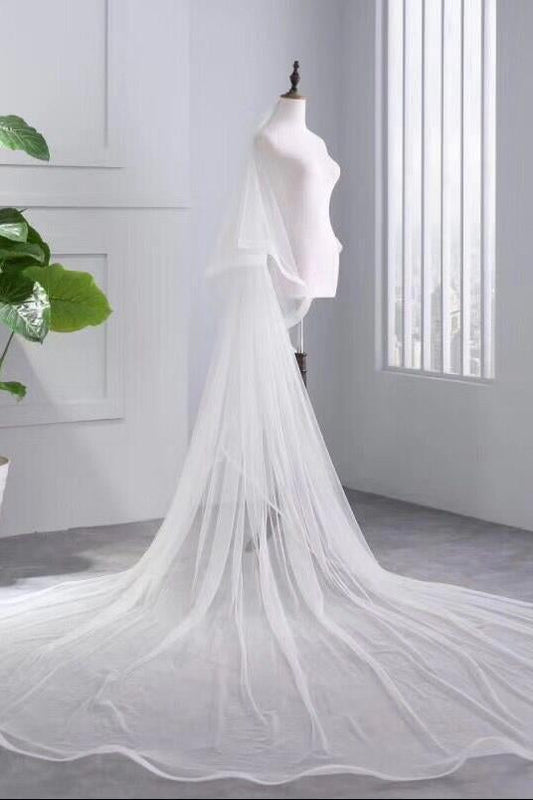 Princess Cheap Tulle Long Length Vintage Wedding Veils Bridal Veils RS181