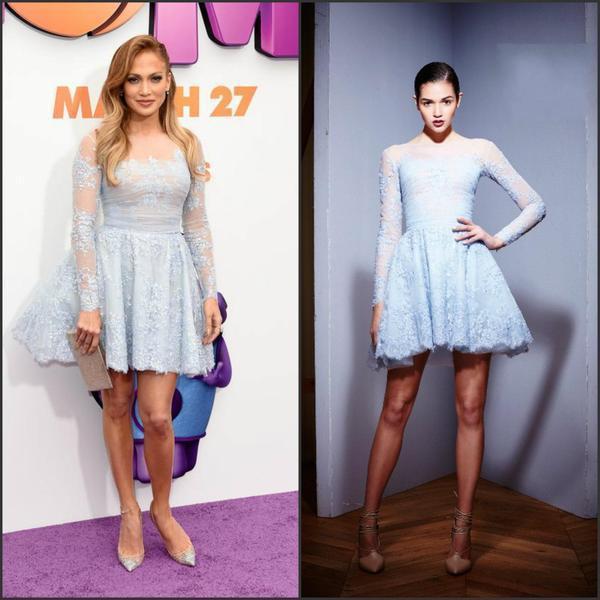 Sexy Blue Ball Gown Lace Appliques Mini Short Homecoming Party Dresses Vestidos RS131