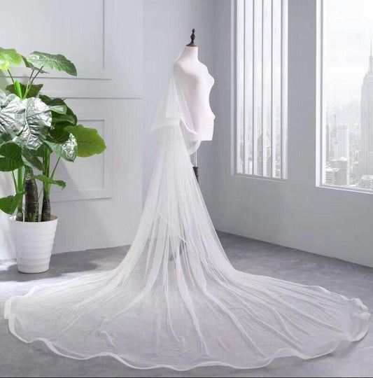 Princess Cheap Tulle Long Length Vintage Wedding Veils Bridal Veils RS181