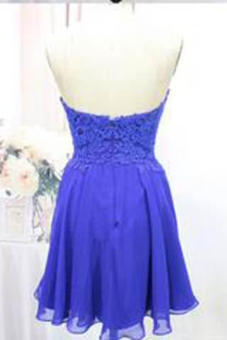 Tulle Lace Homecoming Dress Royal Blue Fitted Homecoming Dress Short Prom Dress RS904