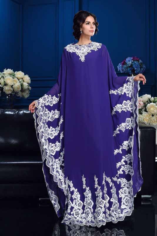A-Line Princess Scoop Appliques Long Sleeves High Neck Chiffon Mother of the Bride Dresses RS887