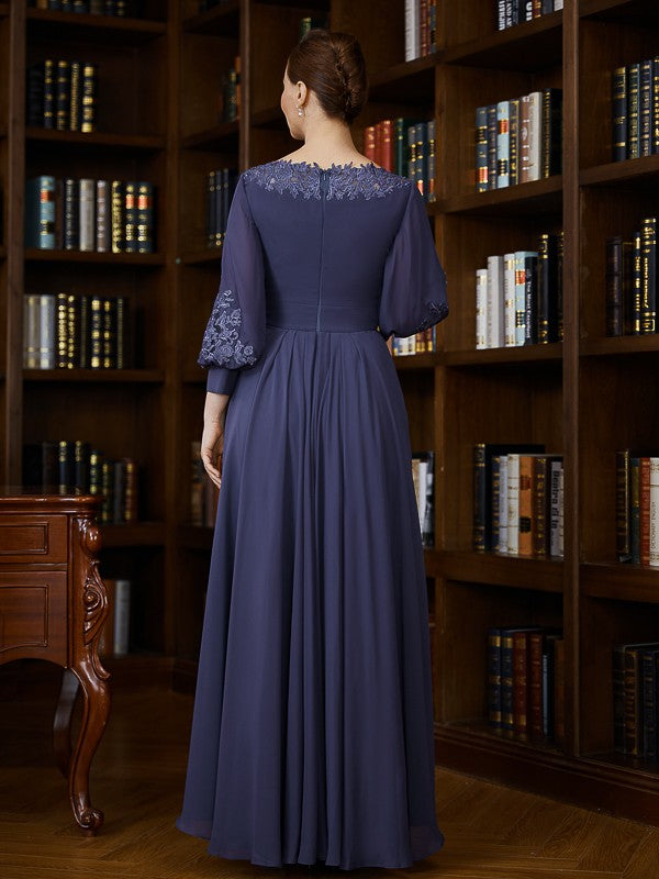 Raelynn A-Line/Princess Chiffon Ruched Bateau 3/4 Sleeves Asymmetrical Mother of the Bride Dresses DSP0020265