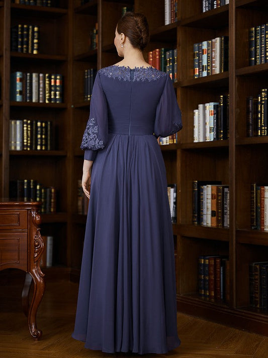 Raelynn A-Line/Princess Chiffon Ruched Bateau 3/4 Sleeves Asymmetrical Mother of the Bride Dresses DSP0020265