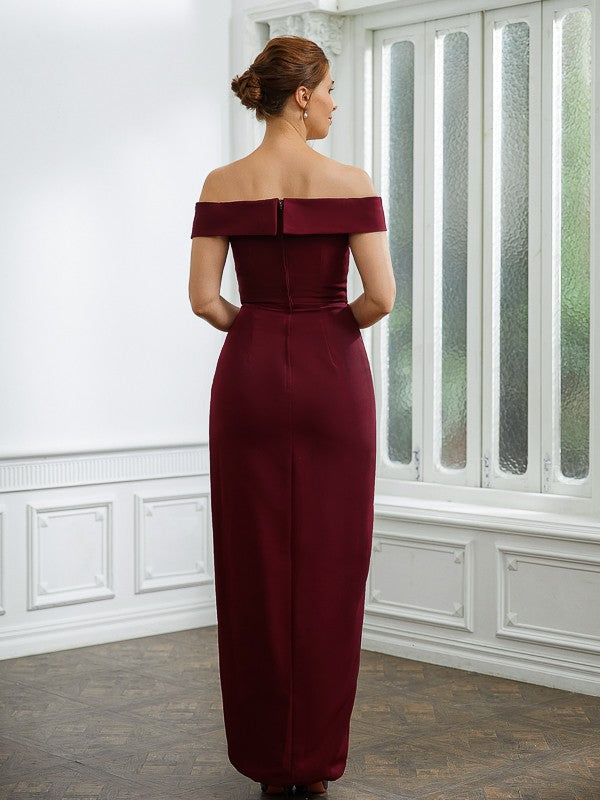 Leanna Sheath/Column Stretch Crepe Ruched Off-the-Shoulder Sleeveless Floor-Length Mother of the Bride Dresses DSP0020245
